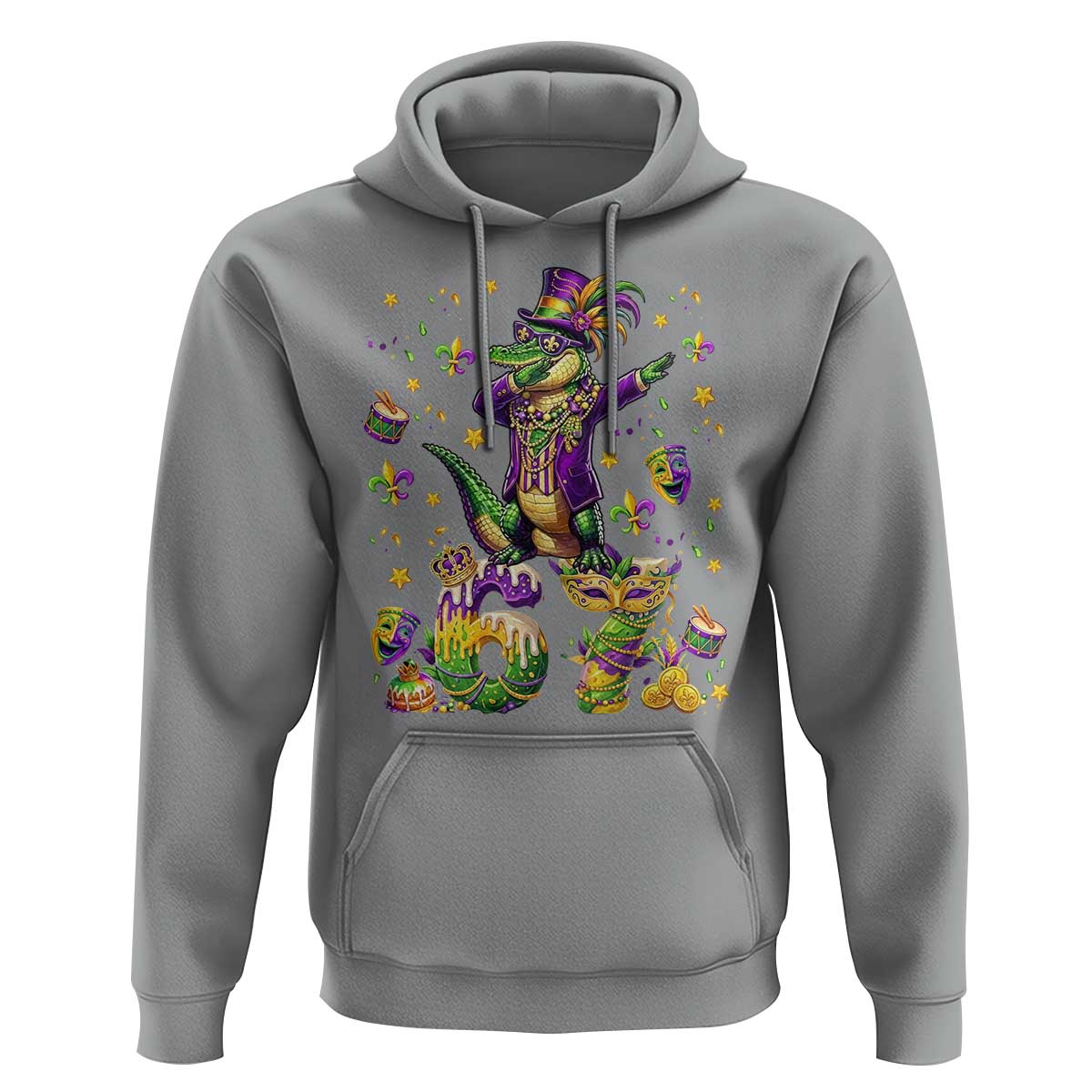 Funny Mardigator Alligator Six Seven Meme Hoodie Mardi Gras Gifts