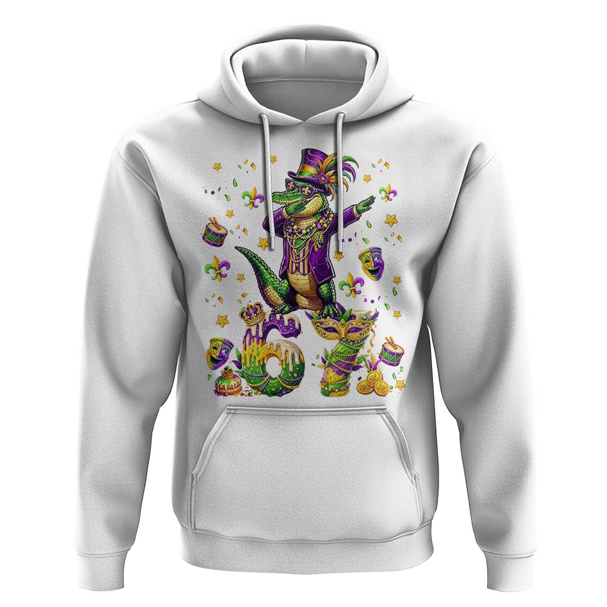 Funny Mardigator Alligator Six Seven Meme Hoodie Mardi Gras Gifts