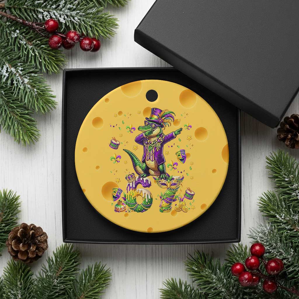 Funny Mardigator Alligator Six Seven Meme Ceramic Ornament Mardi Gras Gifts