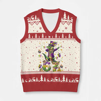 Funny Mardigator Alligator Six Seven Meme V-Neck Knit Sweater Vest Mardi Gras Gifts