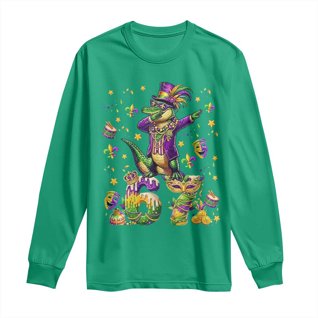 Funny Mardigator Alligator Six Seven Meme Long Sleeve Shirt Mardi Gras Gifts