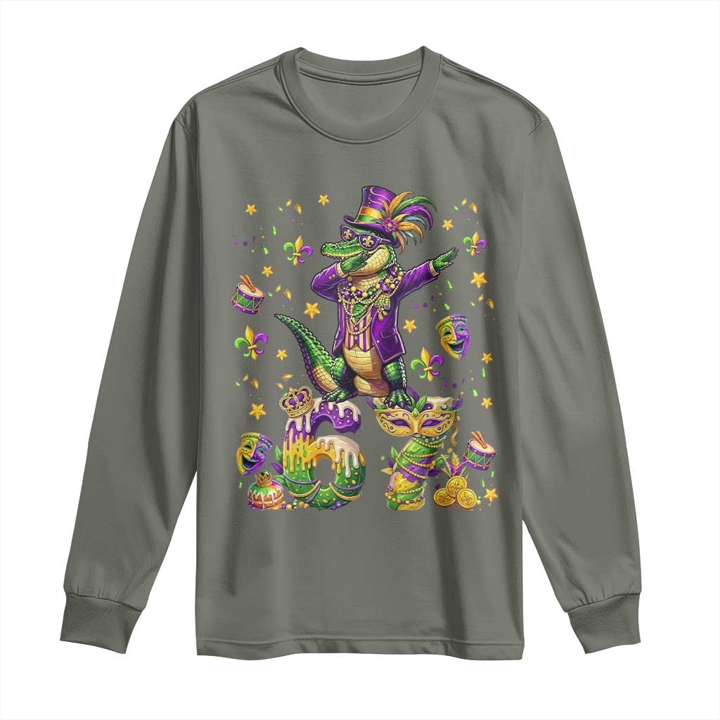 Funny Mardigator Alligator Six Seven Meme Long Sleeve Shirt Mardi Gras Gifts