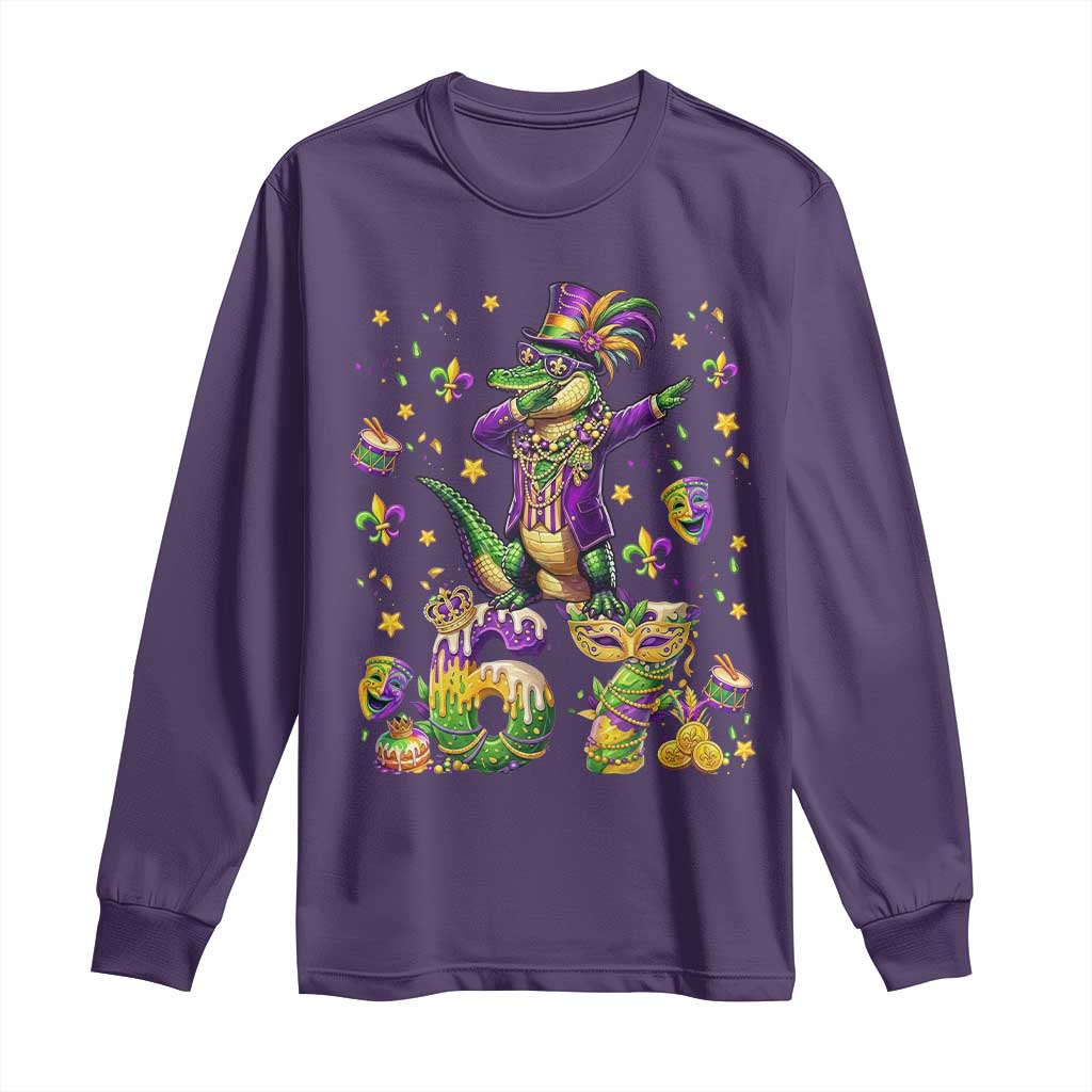 Funny Mardigator Alligator Six Seven Meme Long Sleeve Shirt Mardi Gras Gifts