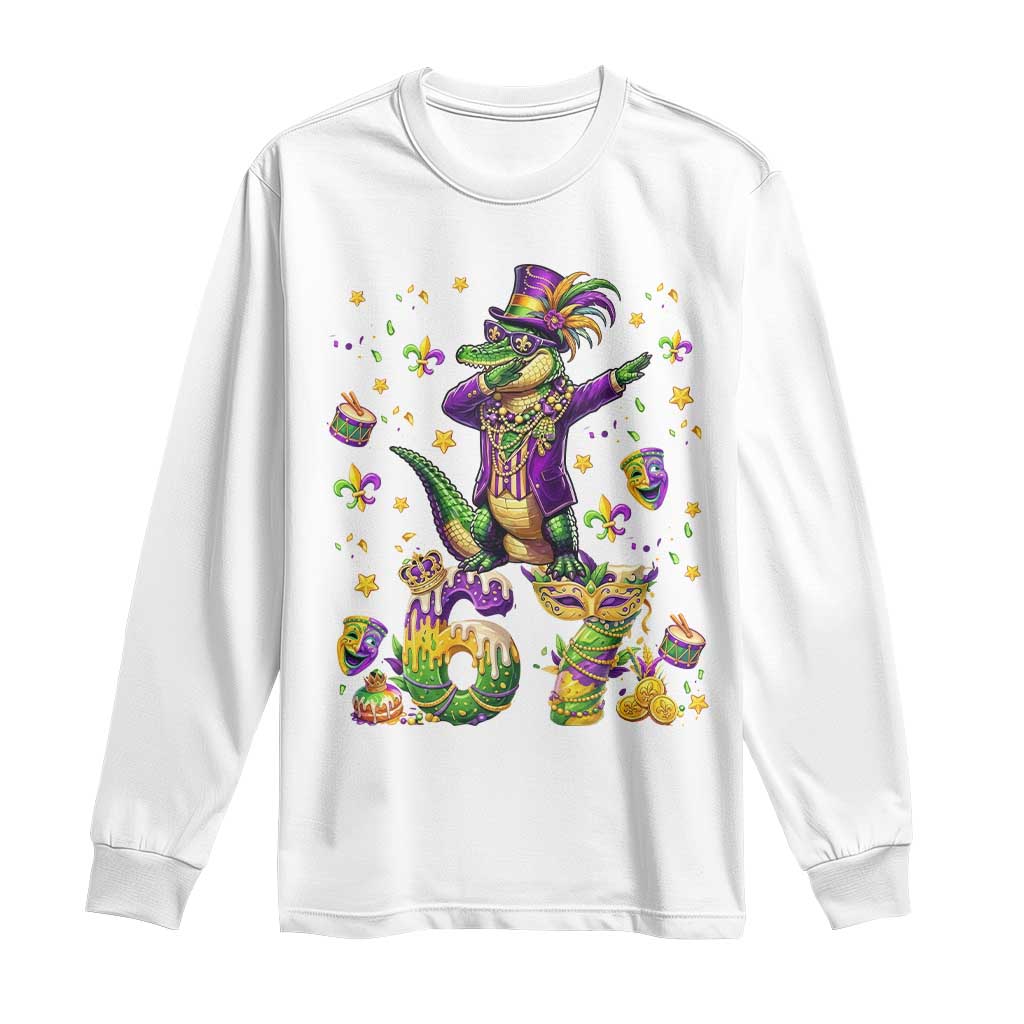 Funny Mardigator Alligator Six Seven Meme Long Sleeve Shirt Mardi Gras Gifts