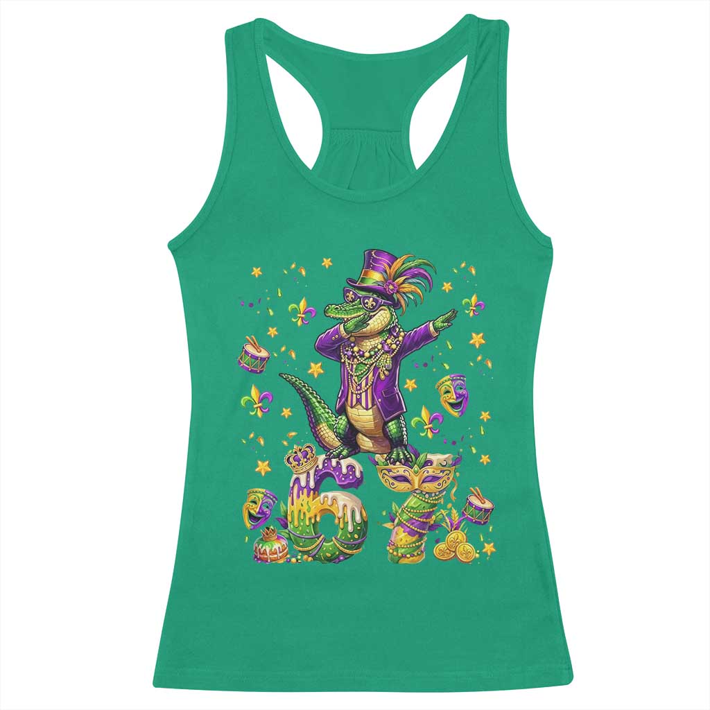 Funny Mardigator Alligator Six Seven Meme Racerback Tank Top Mardi Gras Gifts