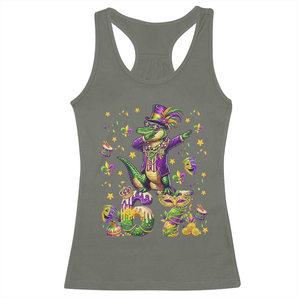 Funny Mardigator Alligator Six Seven Meme Racerback Tank Top Mardi Gras Gifts