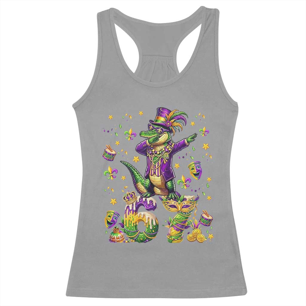 Funny Mardigator Alligator Six Seven Meme Racerback Tank Top Mardi Gras Gifts