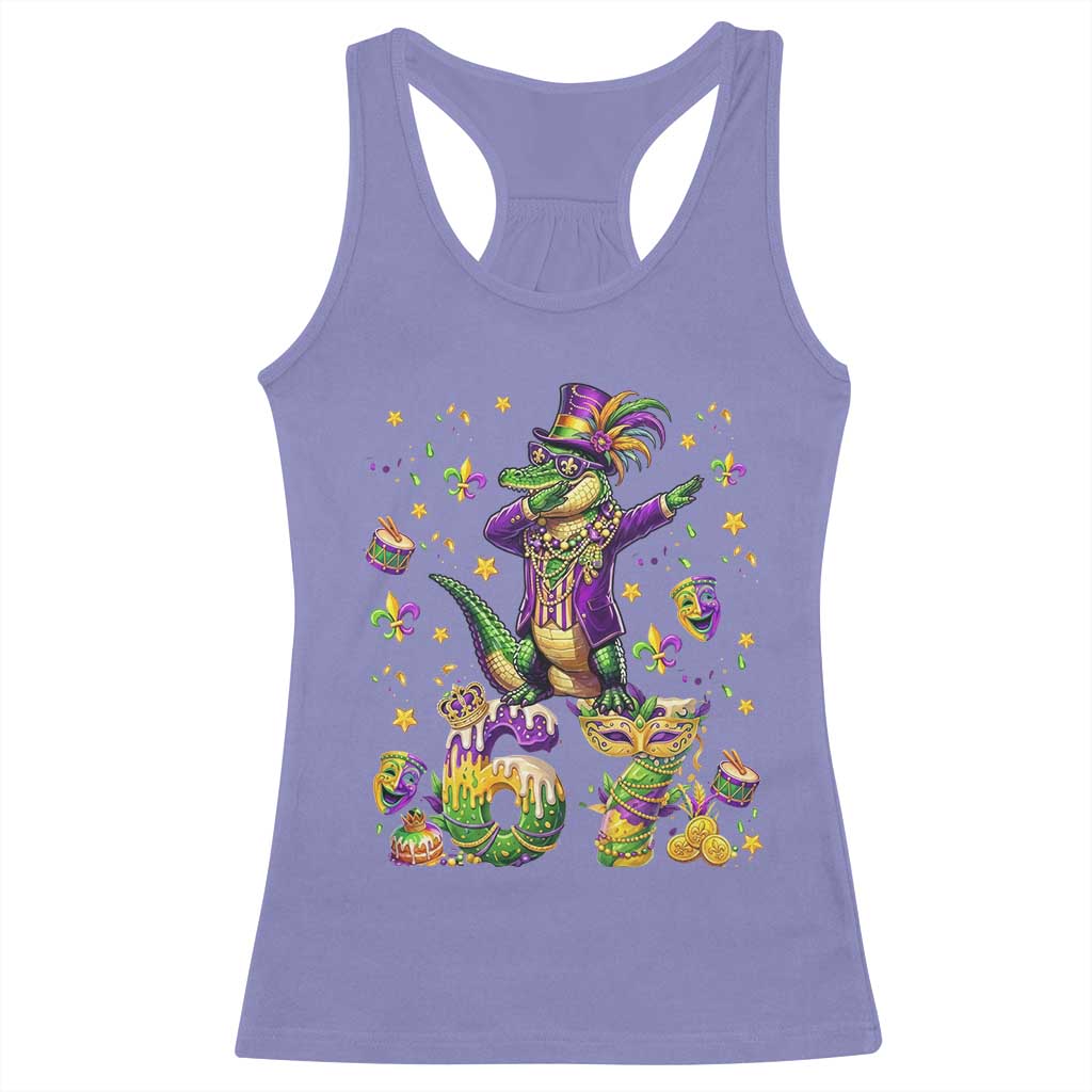 Funny Mardigator Alligator Six Seven Meme Racerback Tank Top Mardi Gras Gifts