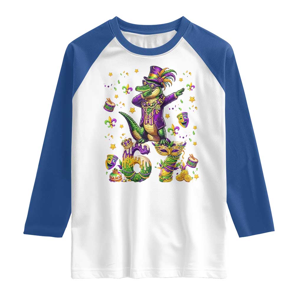 Funny Mardigator Alligator Six Seven Meme Raglan Shirt Mardi Gras Gifts