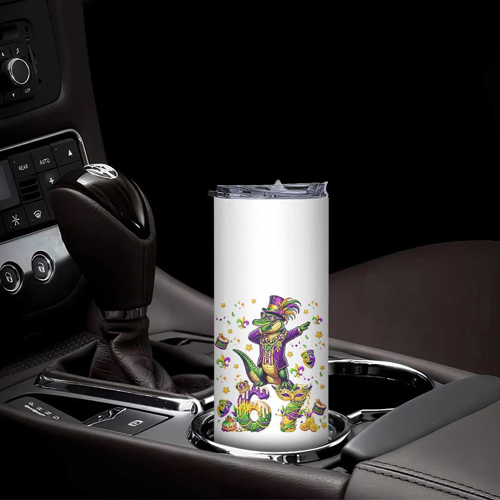 Funny Mardigator Alligator Six Seven Meme Skinny Tumbler Mardi Gras Gifts