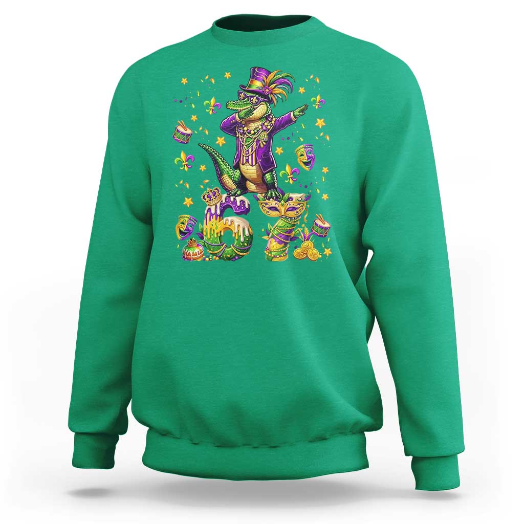 Funny Mardigator Alligator Six Seven Meme Sweatshirt Mardi Gras Gifts