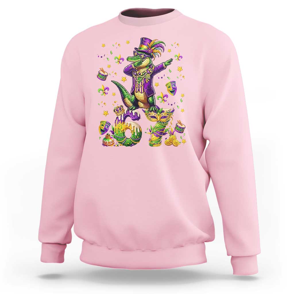 Funny Mardigator Alligator Six Seven Meme Sweatshirt Mardi Gras Gifts
