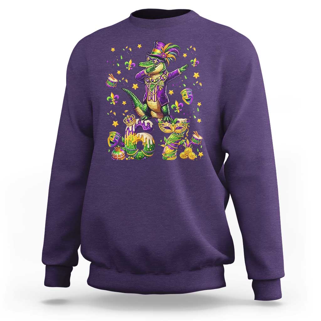 Funny Mardigator Alligator Six Seven Meme Sweatshirt Mardi Gras Gifts