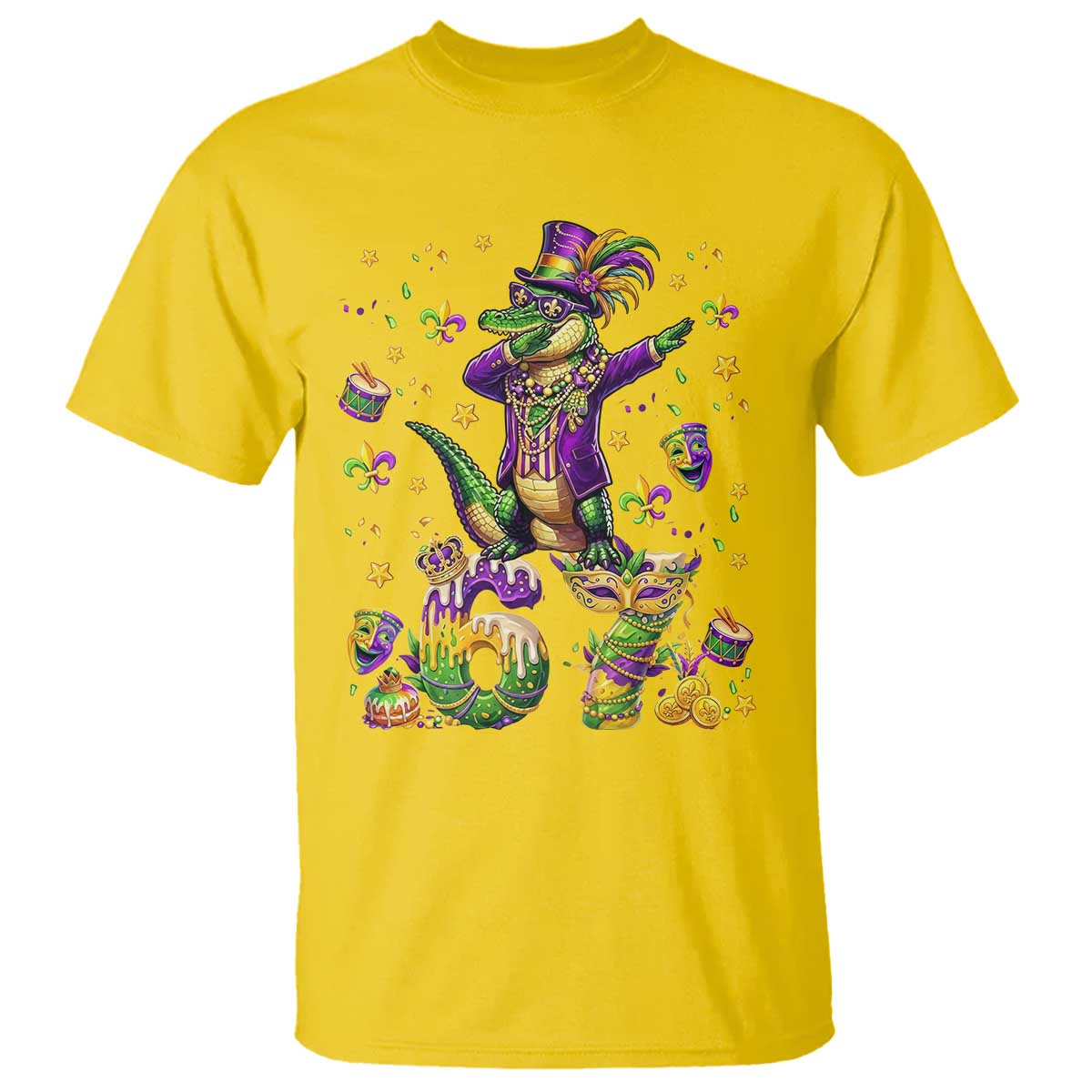 Funny Mardigator Alligator Six Seven Meme T Shirt Mardi Gras Gifts