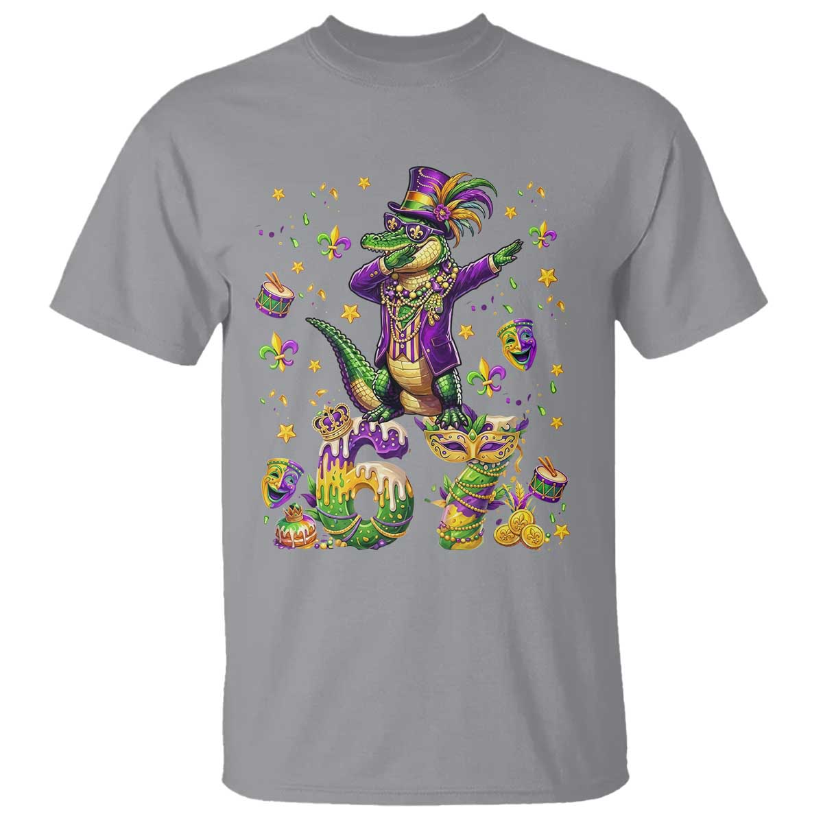 Funny Mardigator Alligator Six Seven Meme T Shirt Mardi Gras Gifts