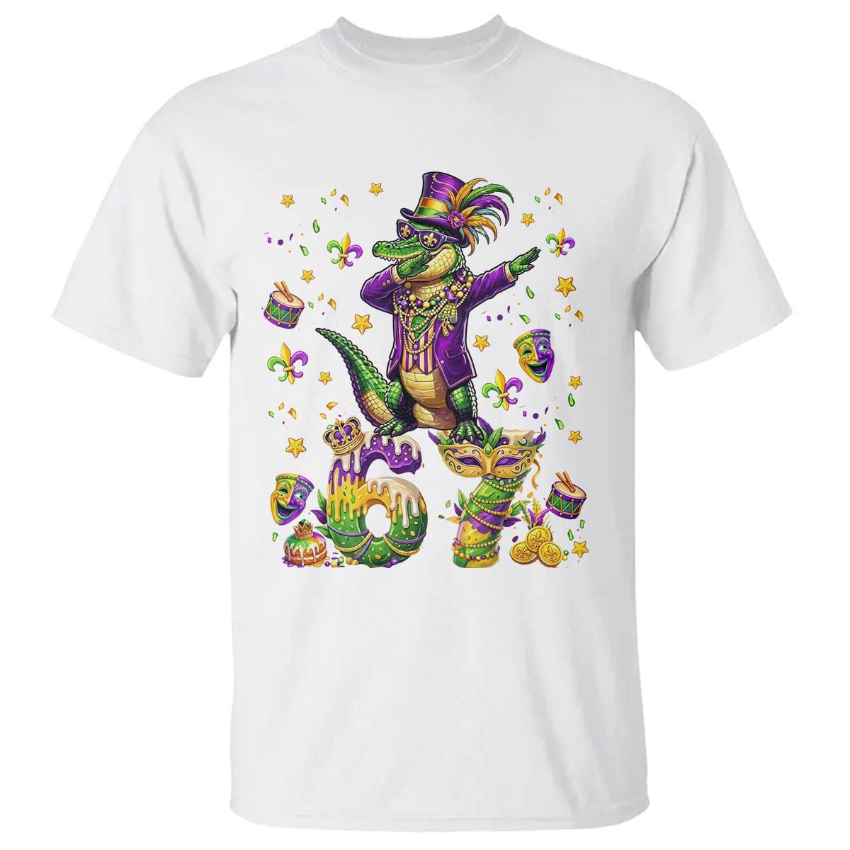 Funny Mardigator Alligator Six Seven Meme T Shirt Mardi Gras Gifts