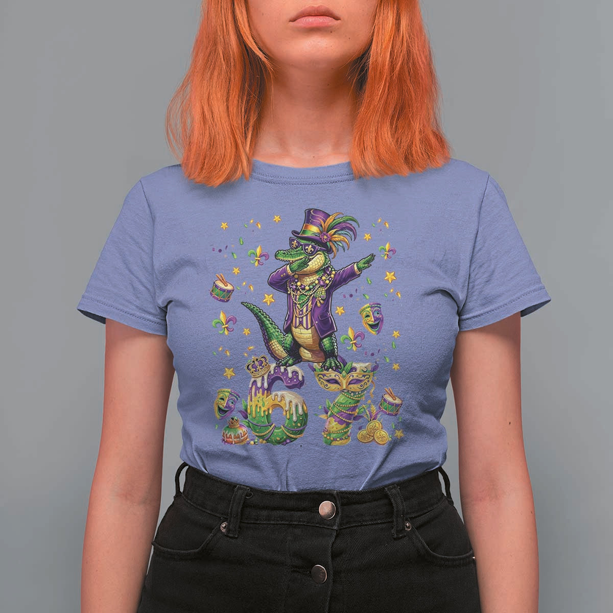 Funny Mardigator Alligator Six Seven Meme T Shirt For Women Mardi Gras Gifts
