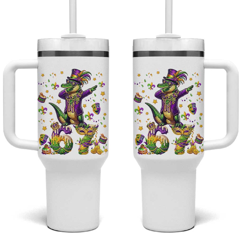 Funny Mardigator Alligator Six Seven Meme Tumbler With Handle Mardi Gras Gifts