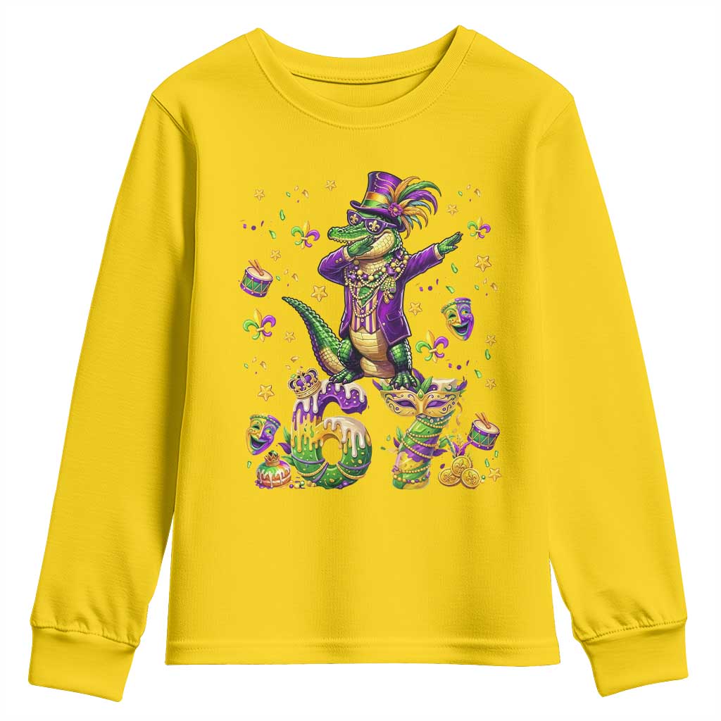 Funny Mardigator Alligator Six Seven Meme Youth Sweatshirt Mardi Gras Gifts
