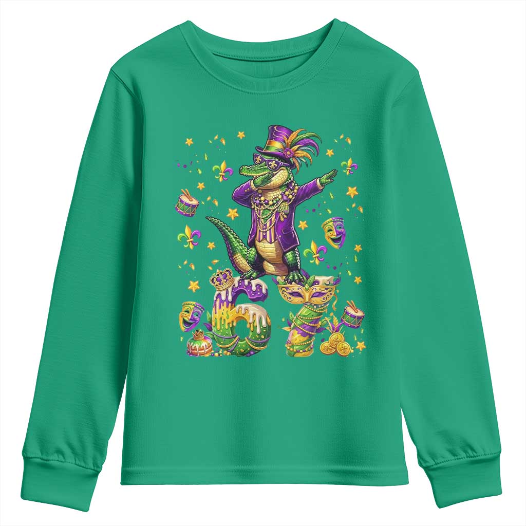 Funny Mardigator Alligator Six Seven Meme Youth Sweatshirt Mardi Gras Gifts