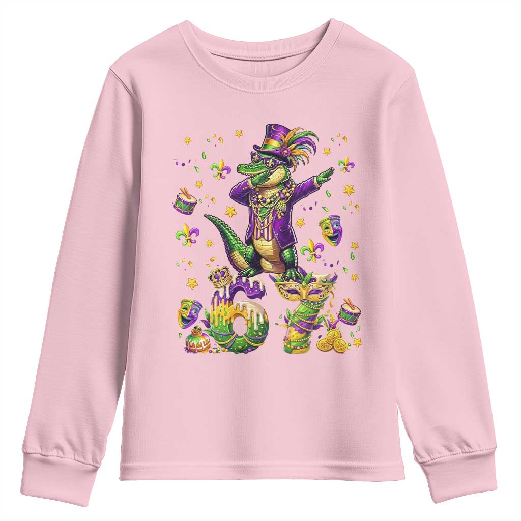 Funny Mardigator Alligator Six Seven Meme Youth Sweatshirt Mardi Gras Gifts