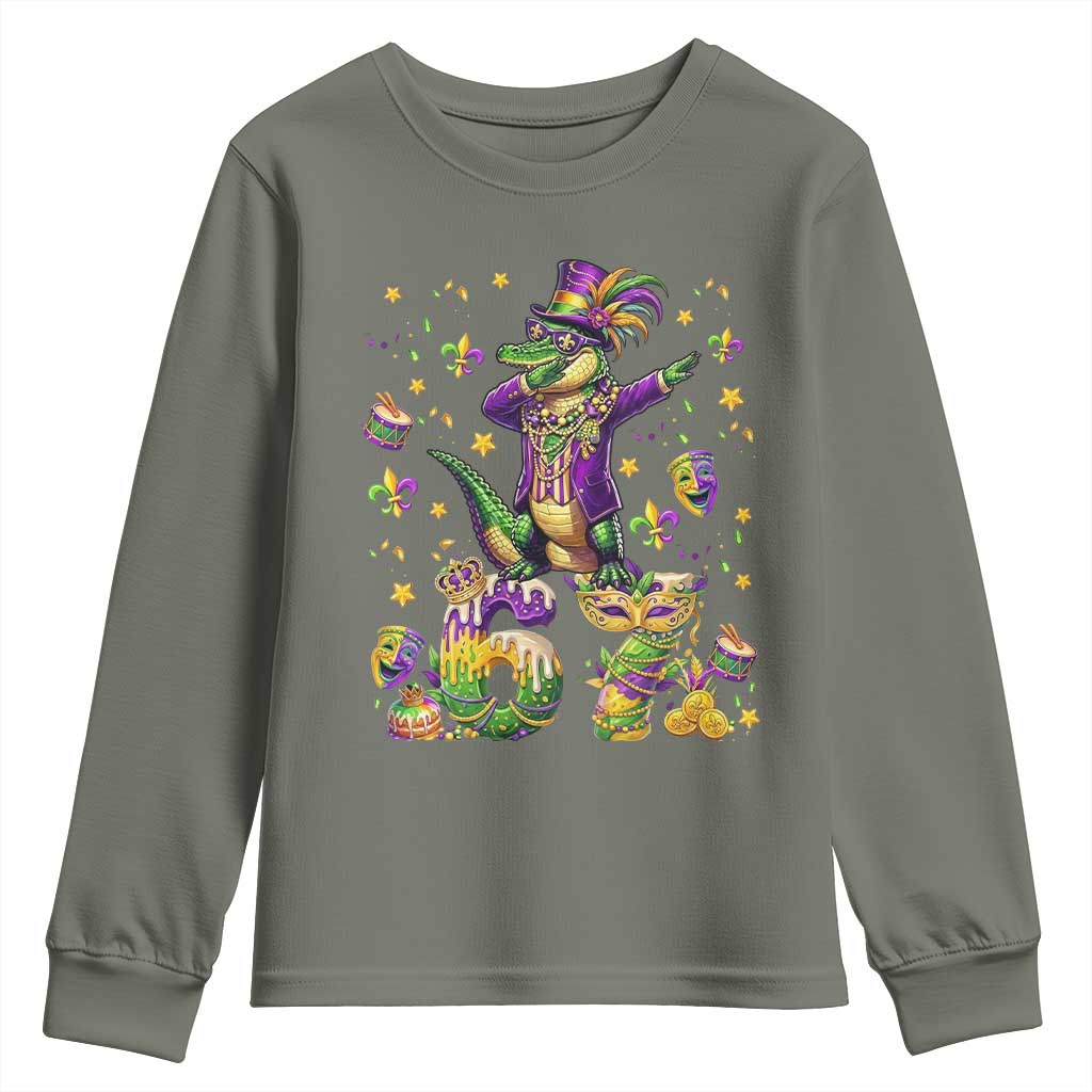 Funny Mardigator Alligator Six Seven Meme Youth Sweatshirt Mardi Gras Gifts