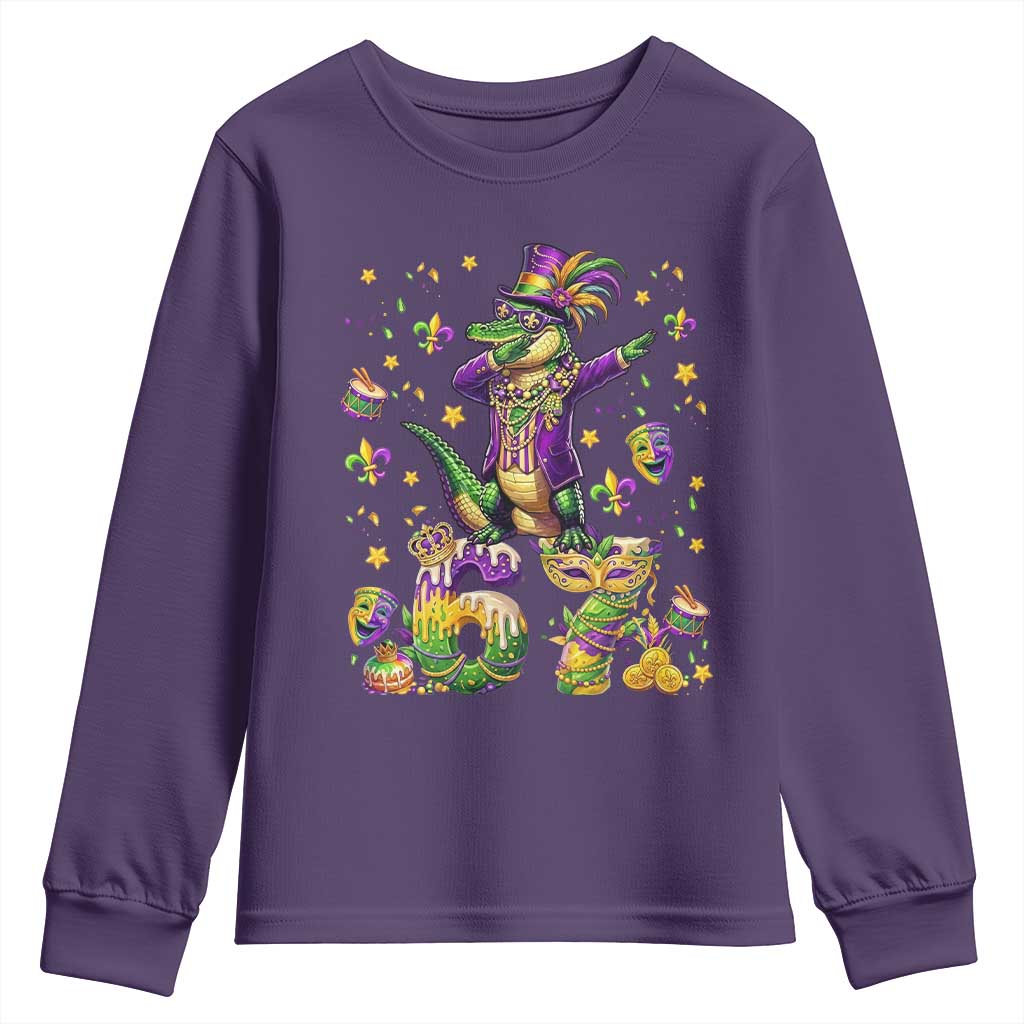 Funny Mardigator Alligator Six Seven Meme Youth Sweatshirt Mardi Gras Gifts