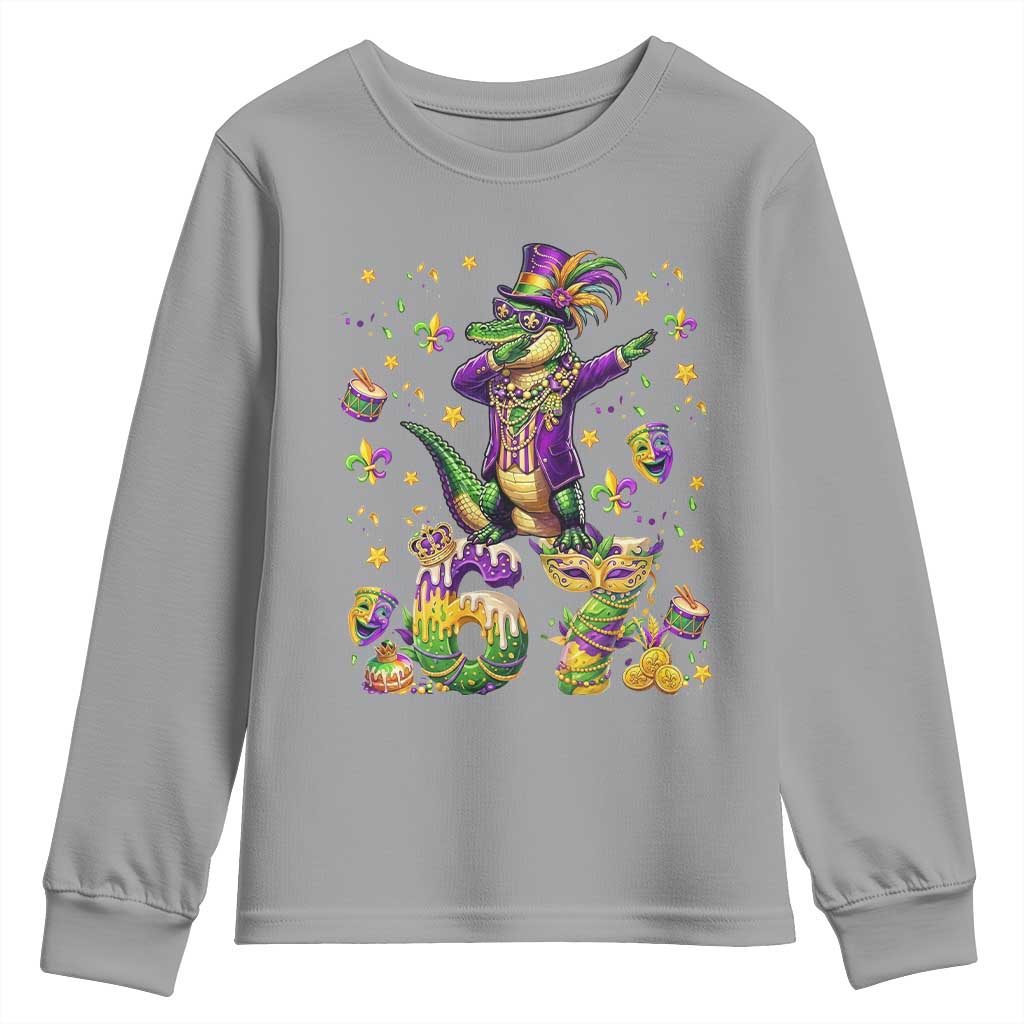 Funny Mardigator Alligator Six Seven Meme Youth Sweatshirt Mardi Gras Gifts