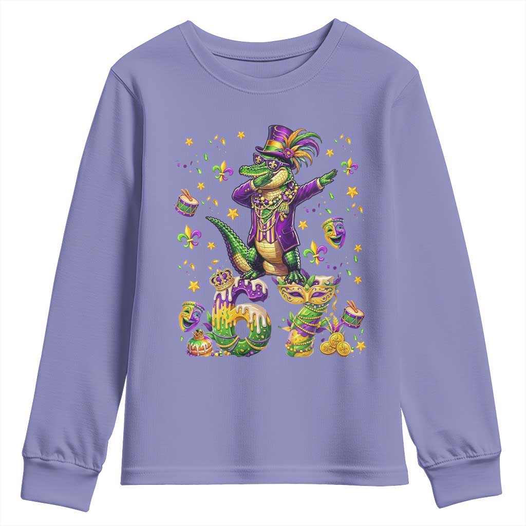 Funny Mardigator Alligator Six Seven Meme Youth Sweatshirt Mardi Gras Gifts