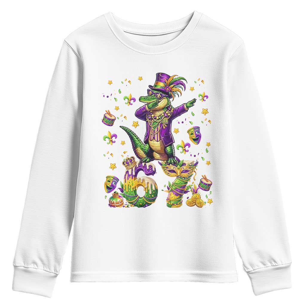 Funny Mardigator Alligator Six Seven Meme Youth Sweatshirt Mardi Gras Gifts