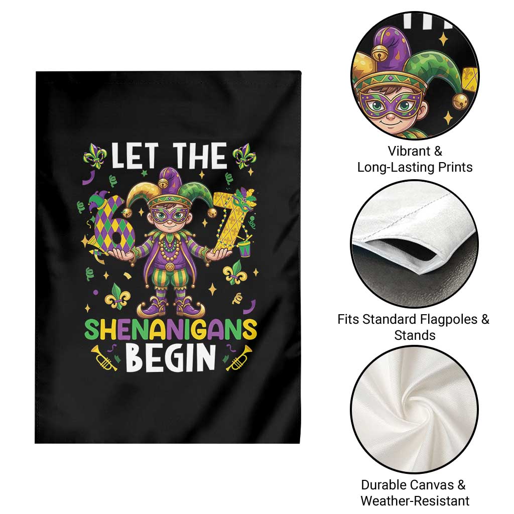 Let The 67 Shenanigans Begin Garden Flag Six Seven Meme Mardi Gras