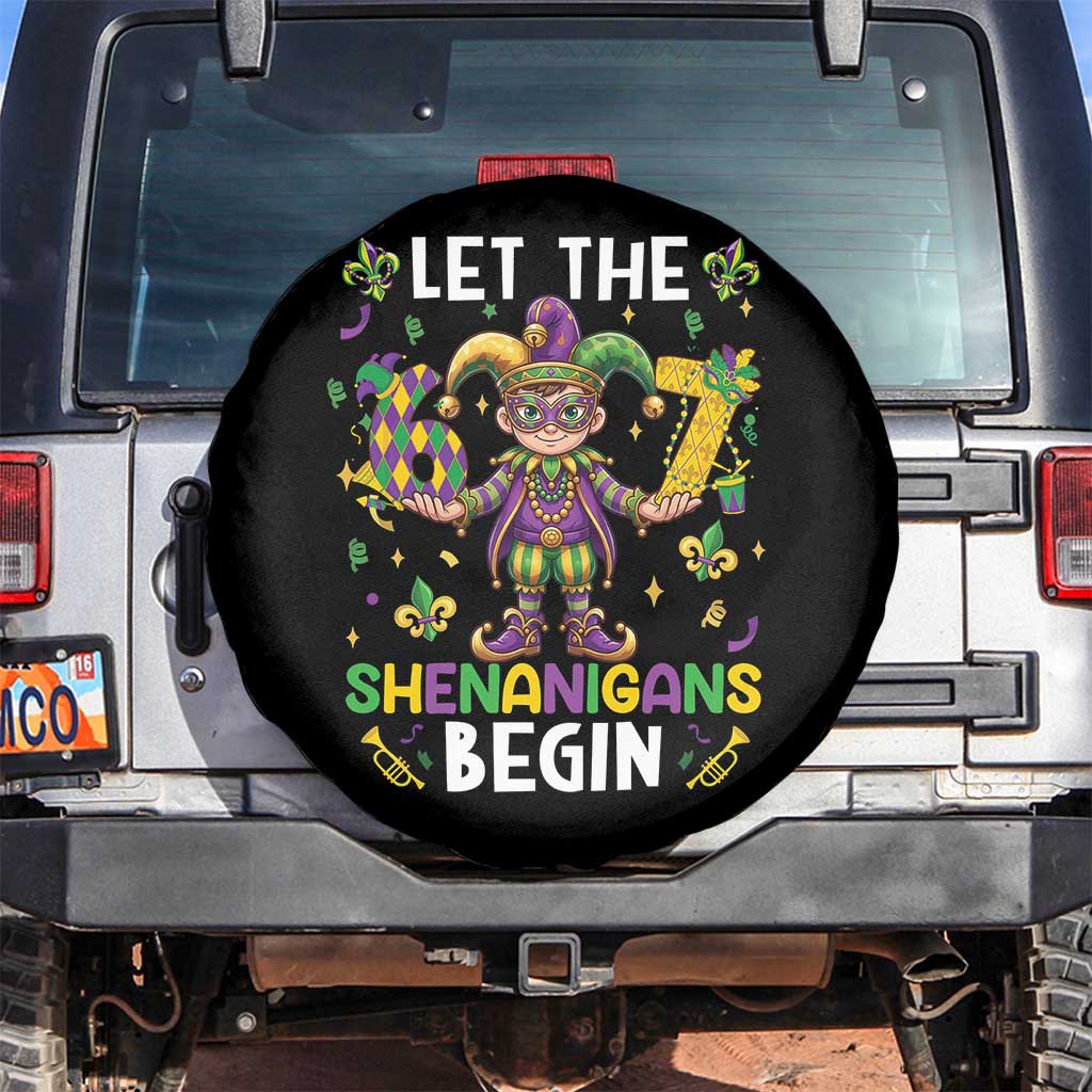 Let The 67 Shenanigans Begin Spare Tire Cover Six Seven Meme Mardi Gras