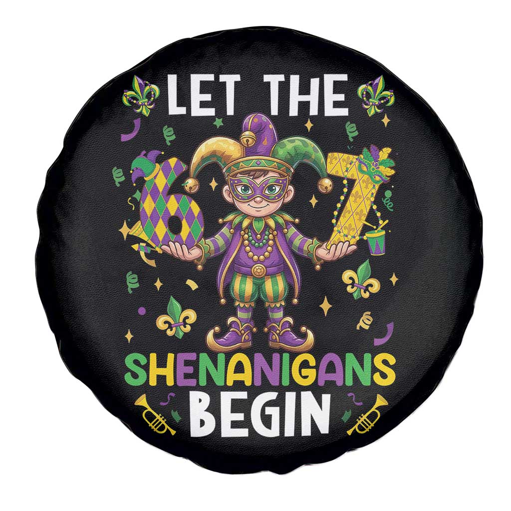 Let The 67 Shenanigans Begin Spare Tire Cover Six Seven Meme Mardi Gras