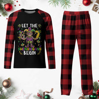 Let The 67 Shenanigans Begin Plaid Pajama Set Six Seven Meme Mardi Gras