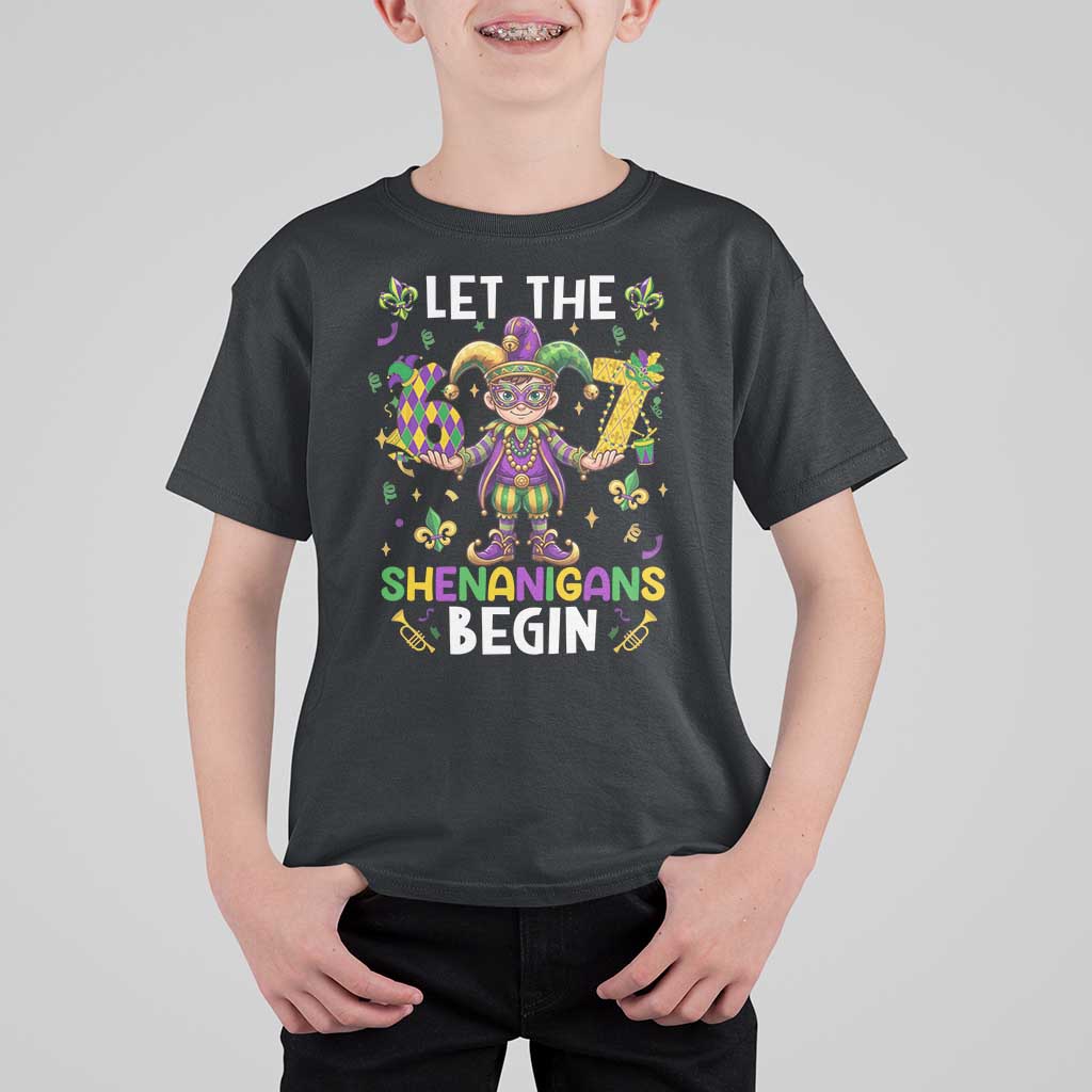 Let The 67 Shenanigans Begin T Shirt For Kid Six Seven Meme Mardi Gras