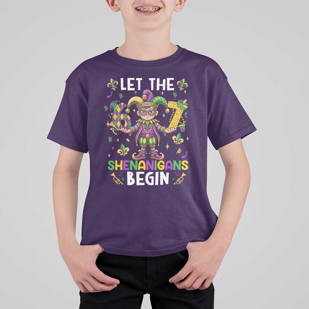 Let The 67 Shenanigans Begin T Shirt For Kid Six Seven Meme Mardi Gras