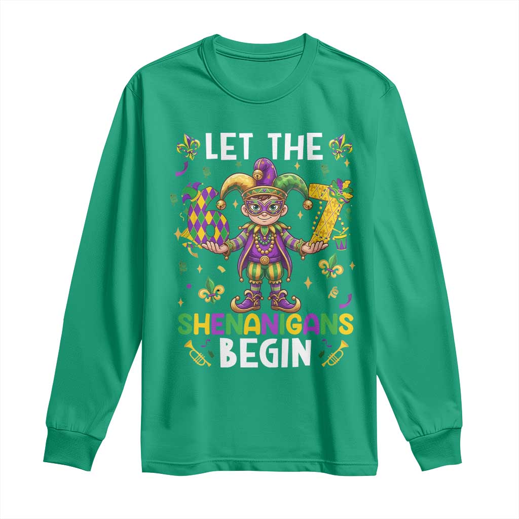 Let The 67 Shenanigans Begin Long Sleeve Shirt Six Seven Meme Mardi Gras