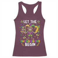 Let The 67 Shenanigans Begin Racerback Tank Top Six Seven Meme Mardi Gras