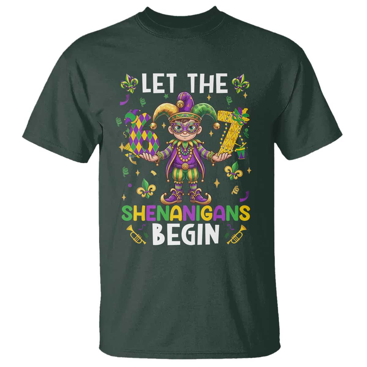 Let The 67 Shenanigans Begin T Shirt Six Seven Meme Mardi Gras