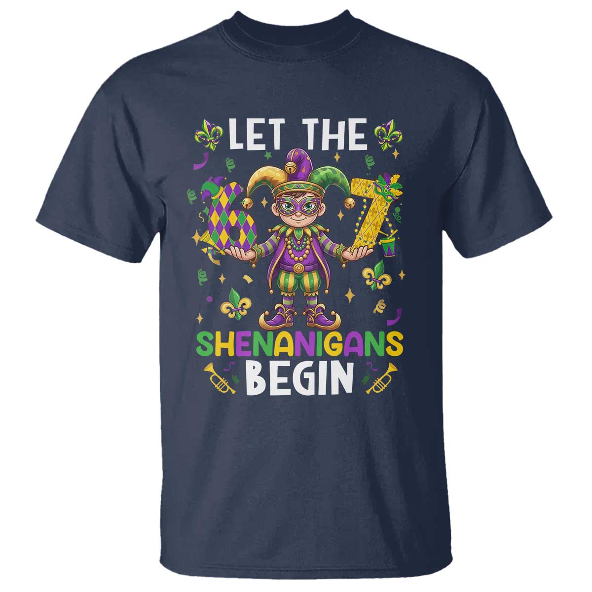 Let The 67 Shenanigans Begin T Shirt Six Seven Meme Mardi Gras