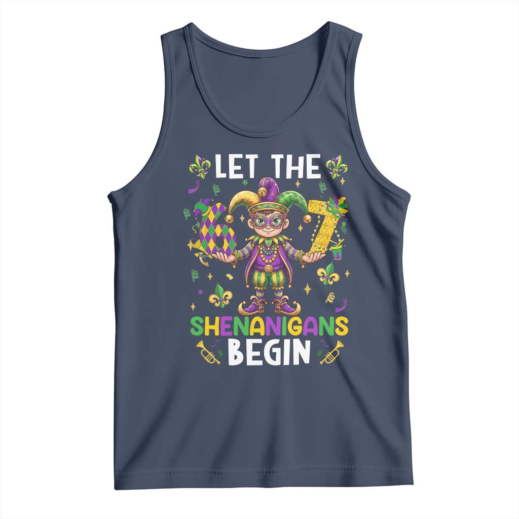 Let The 67 Shenanigans Begin Tank Top Six Seven Meme Mardi Gras