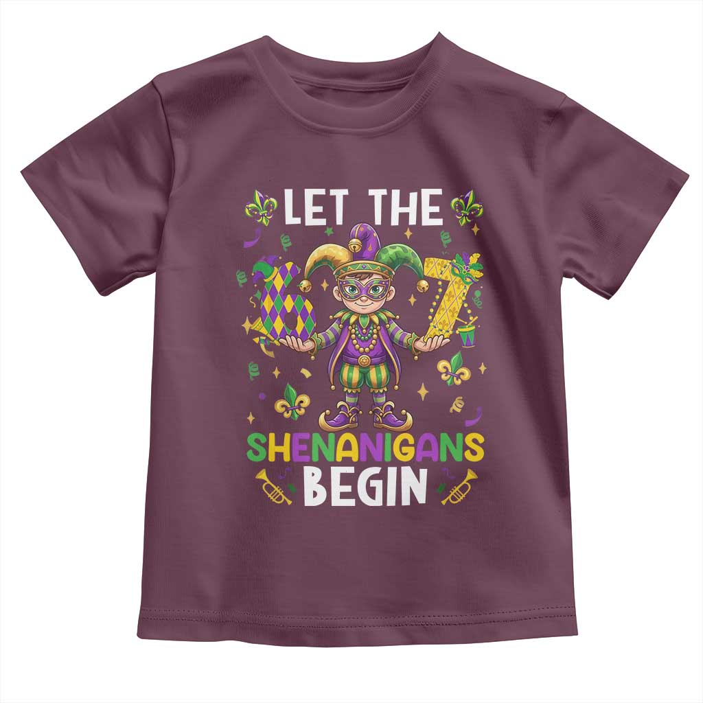 Let The 67 Shenanigans Begin Toddler T Shirt Six Seven Meme Mardi Gras