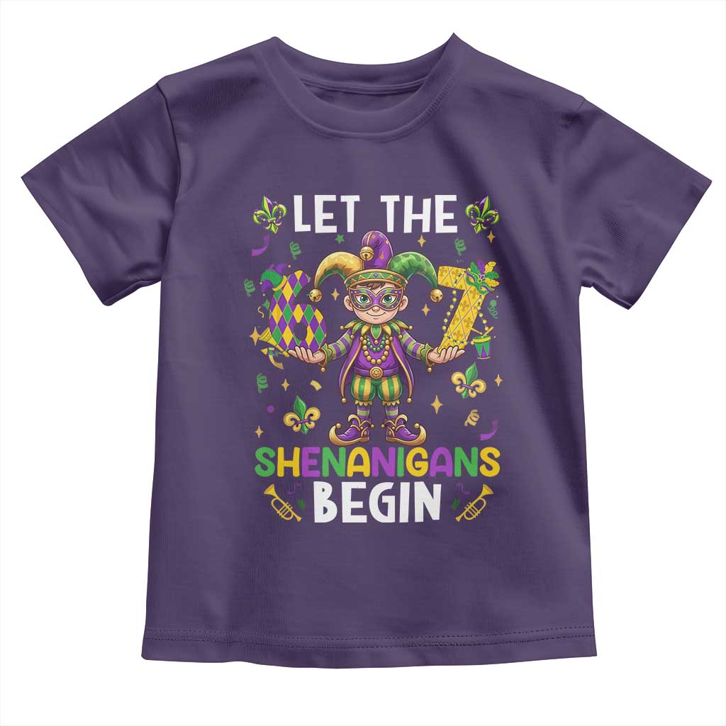 Let The 67 Shenanigans Begin Toddler T Shirt Six Seven Meme Mardi Gras