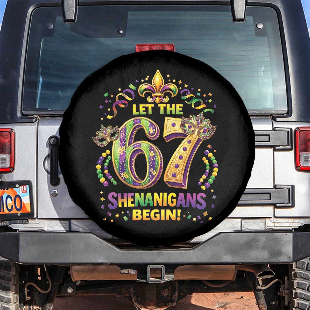 Mardi Gras Six Seven Spare Tire Cover Let The 67 Shenanigans Begin
