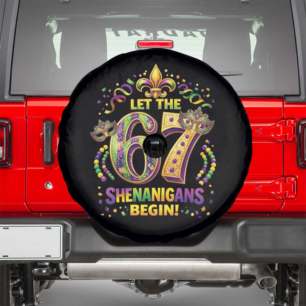 Mardi Gras Six Seven Spare Tire Cover Let The 67 Shenanigans Begin