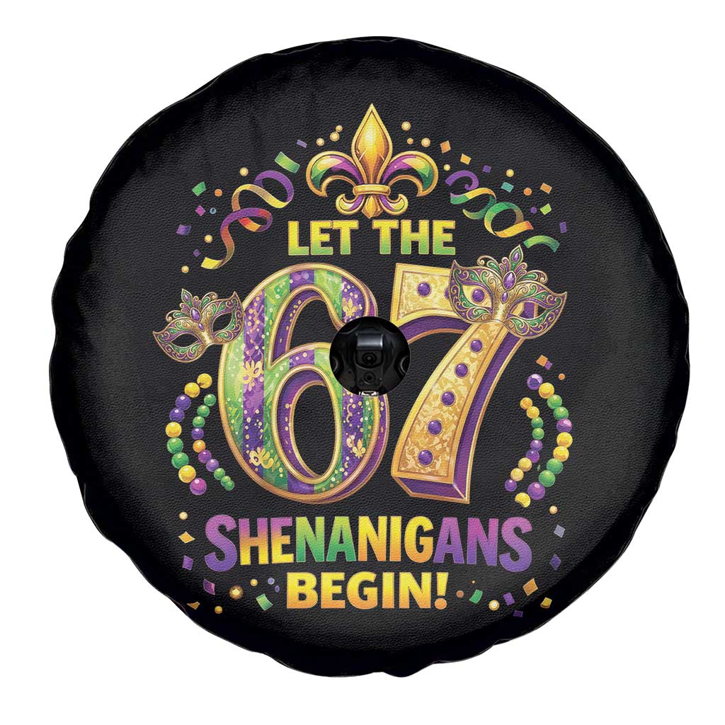 Mardi Gras Six Seven Spare Tire Cover Let The 67 Shenanigans Begin