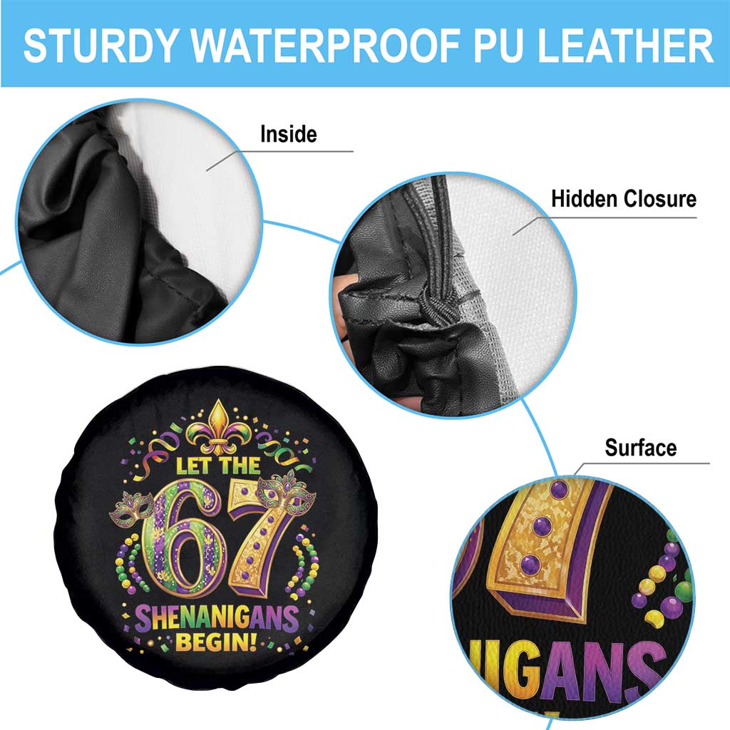 Mardi Gras Six Seven Spare Tire Cover Let The 67 Shenanigans Begin