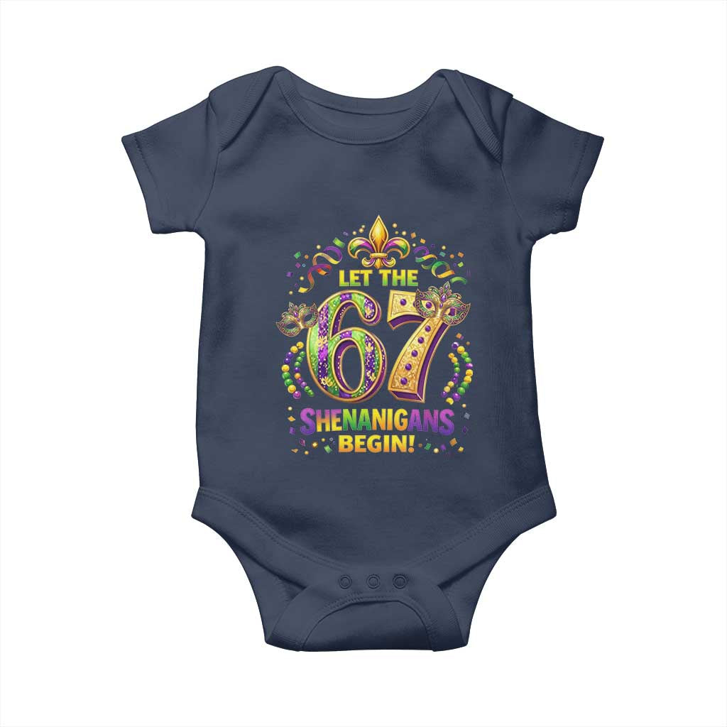 Mardi Gras Six Seven Baby Onesie Let The 67 Shenanigans Begin