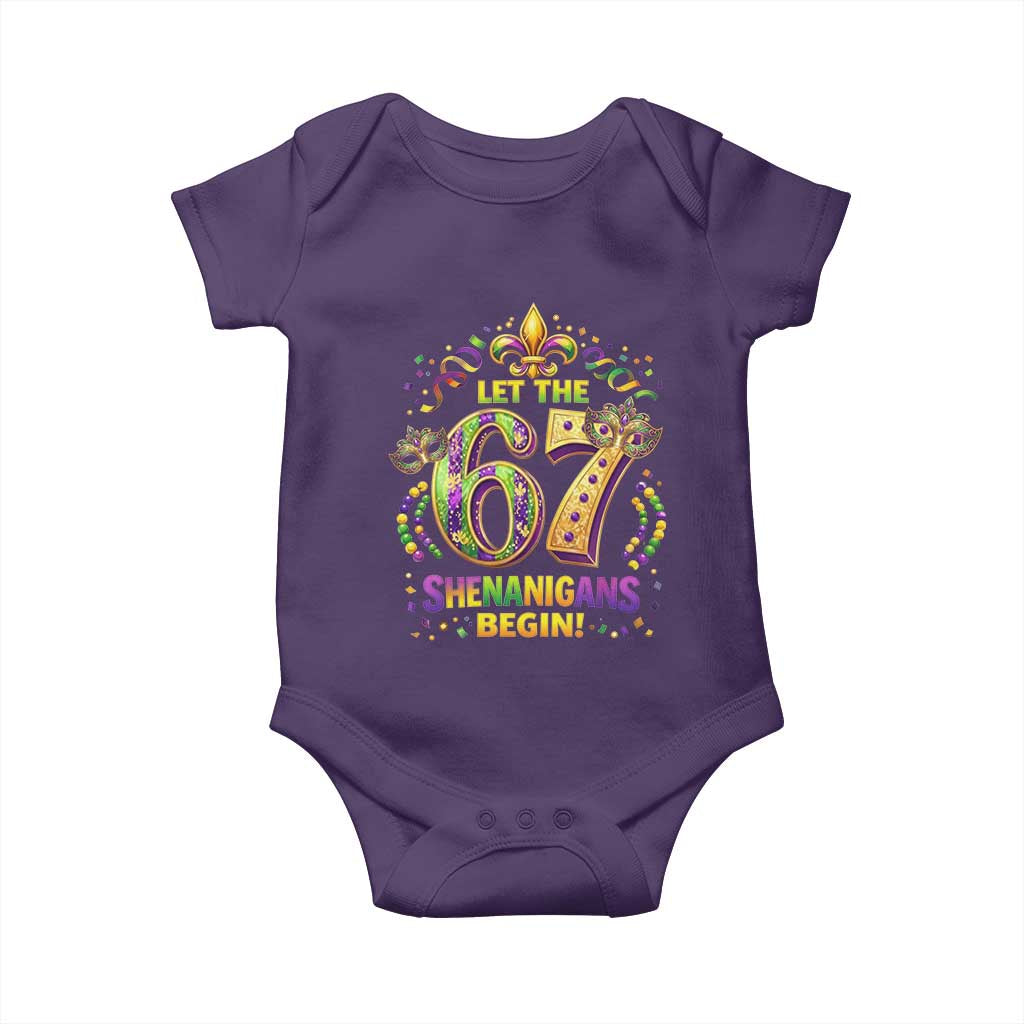 Mardi Gras Six Seven Baby Onesie Let The 67 Shenanigans Begin