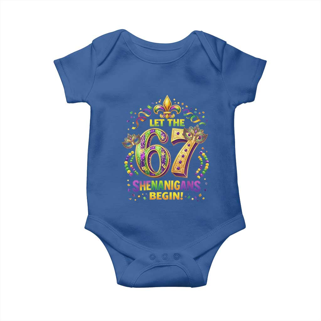 Mardi Gras Six Seven Baby Onesie Let The 67 Shenanigans Begin